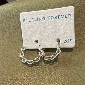 Sterling Forever Silver Chain Link Earrings
